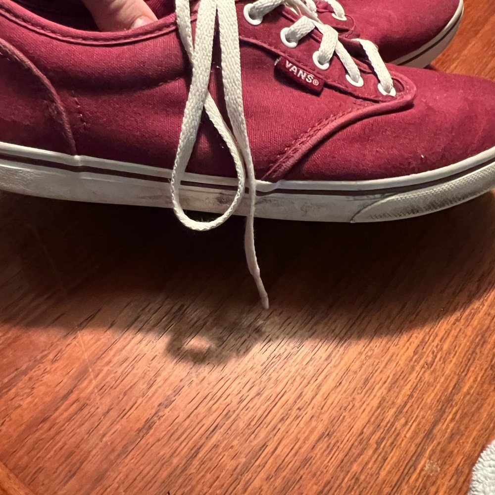 Vans Burgundy Canvas Sneakers size 7 - Picture 2 of 8